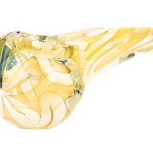 Yellow Fumed Glass Spoon Pipe