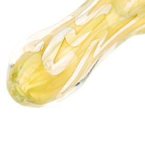Yellow Fumed Glass Spoon Pipe