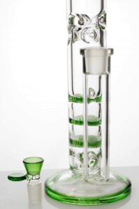 a682008a-4b30-4a2d-85d6-fc5c66bdfb43 18" Ghost thick glass Thriple Flat Diffuser water bong