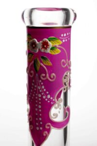 a85cb75d-7b98-4e6e-bf4c-ff476a325cd9 13" Luminous heavy glass flower artwork beaker bong