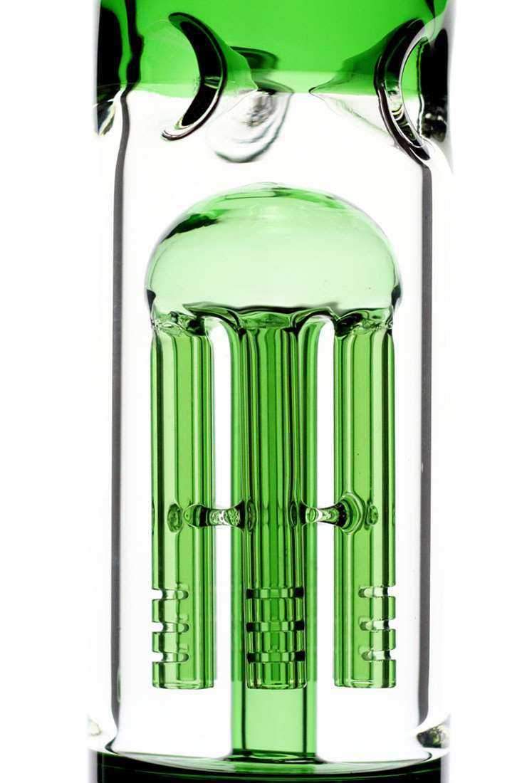 ad0e5182-49c5-4f6d-b7ba-1adfb065b12f 18" volcano 6 arms colored glass bong