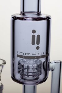 13" infyniti glass inline and shower head diffuser recycled bong