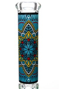 b7f15594-0d5f-4e62-a7d7-2a7e3a28ce44 14" Geometric Design Heavy Glass Beaker Water Bong