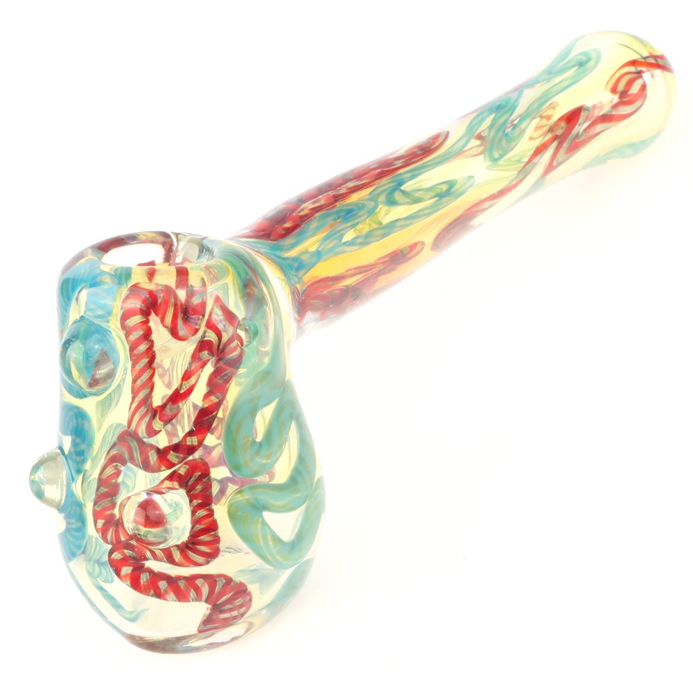 bb-16cm-045_1_Color_changing_pipe_glass_pipe_spoon_pipe_weed_bowl_bong_Fumed_Glass_Hammer_Bubbler_Milli_Scheme 4.3" Fumed Glass Milli Hammer Bubbler
