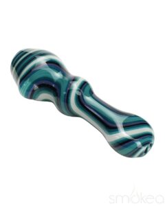 Blazing Blue Glass Line Honeycomb Screen Chillum