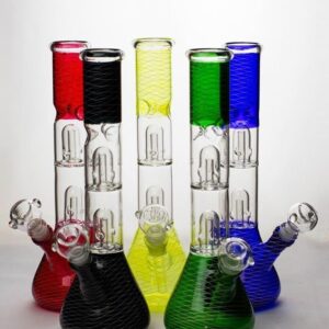 12" Double Dome Patterned Beaker Bong