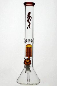 18" volcano 6 arms glass water bong