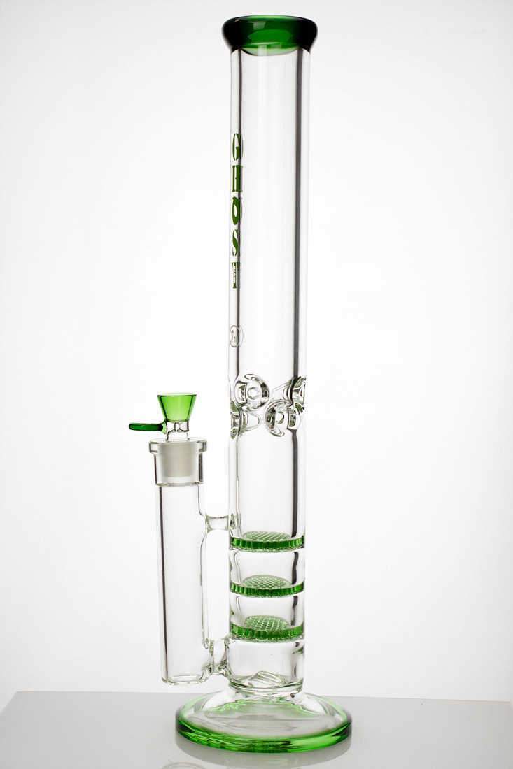 c62301e9-f85b-427d-bed8-df428a5f2b7f 18" Ghost thick glass Thriple Flat Diffuser water bong