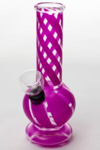 6" hollow base glass water bong