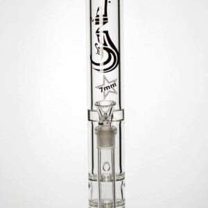15" double flat diffuser heavy glass water bong