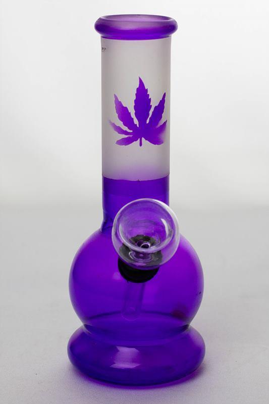 cb4349dc-42b5-4713-8954-dc7756631a87 6" Two tone color purple glass water bong