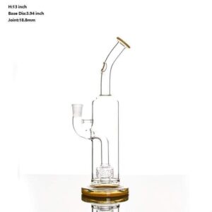 ccg-flower-glass-bongs-glass-oil-rigs-water-pipes-seed-of-life-perc-188mm-joint-water-pipes-4 13" Glass Bong with SOL Perc