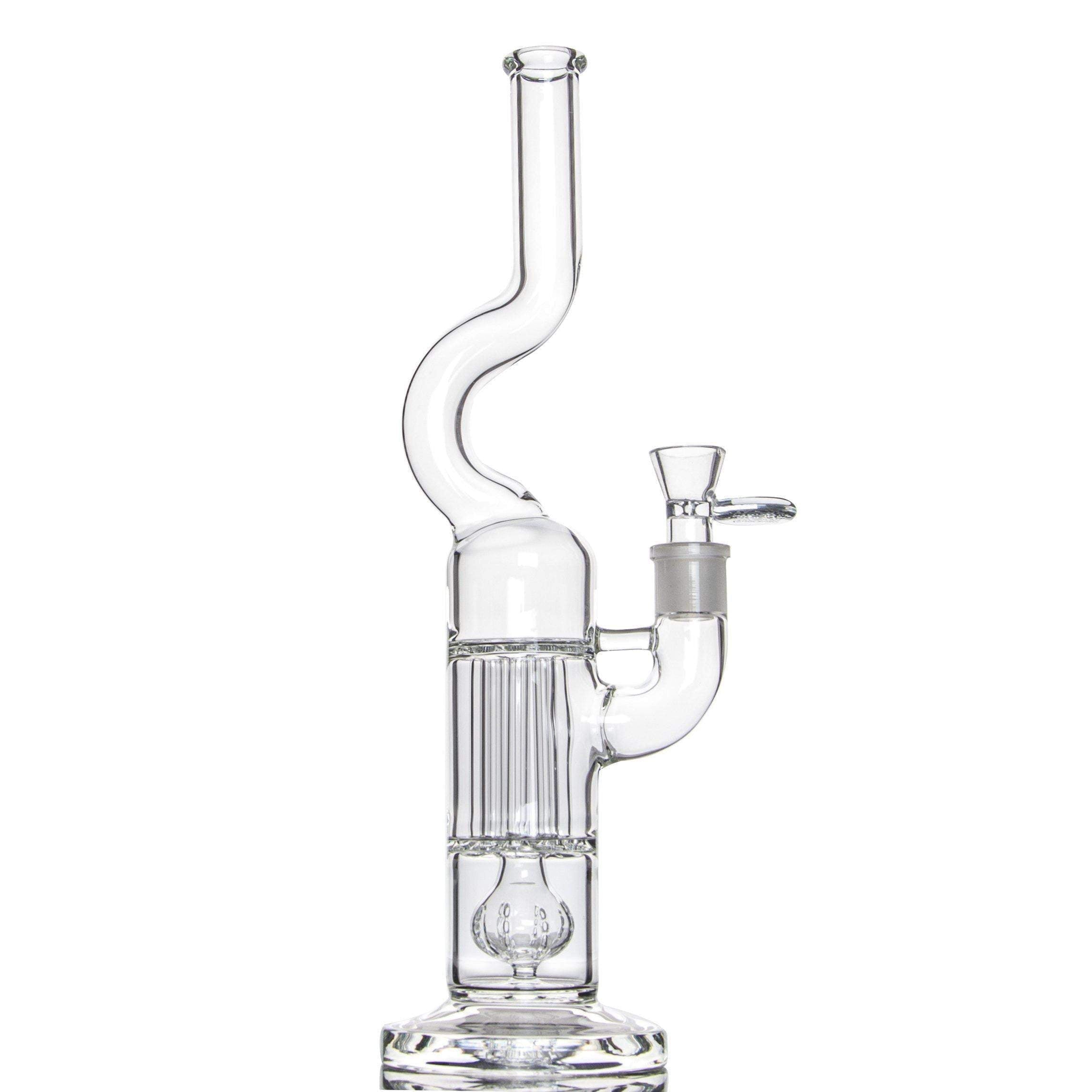 ccg-pillar-bong-glass-water-pipes-with-gridded-perc-pillar-perc-glass-water-pipe-glass-bong-with-188mm-female-joint-water-pipes 13.8" Bong W/ Grided Perc to Pillar Perc
