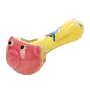 Chameleon Glass Porky Pig Hand Pipe