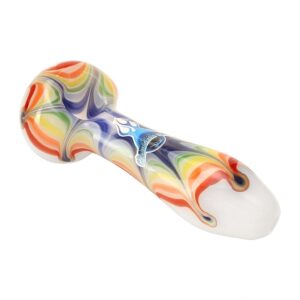 Chameleon Glass Rainbow Splat Spoon Hand Pipe
