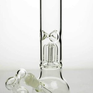 11" glass round base water bong with 4 arms percolator