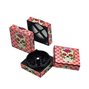 Day of The Dead Sugar Skull Box Novelty Herb Grinder 4 Piece 50mm