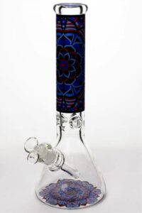 ddde4537-f144-4b99-b791-4761d74e5b3f 14" Geometric Design Heavy Glass Beaker Water Bong