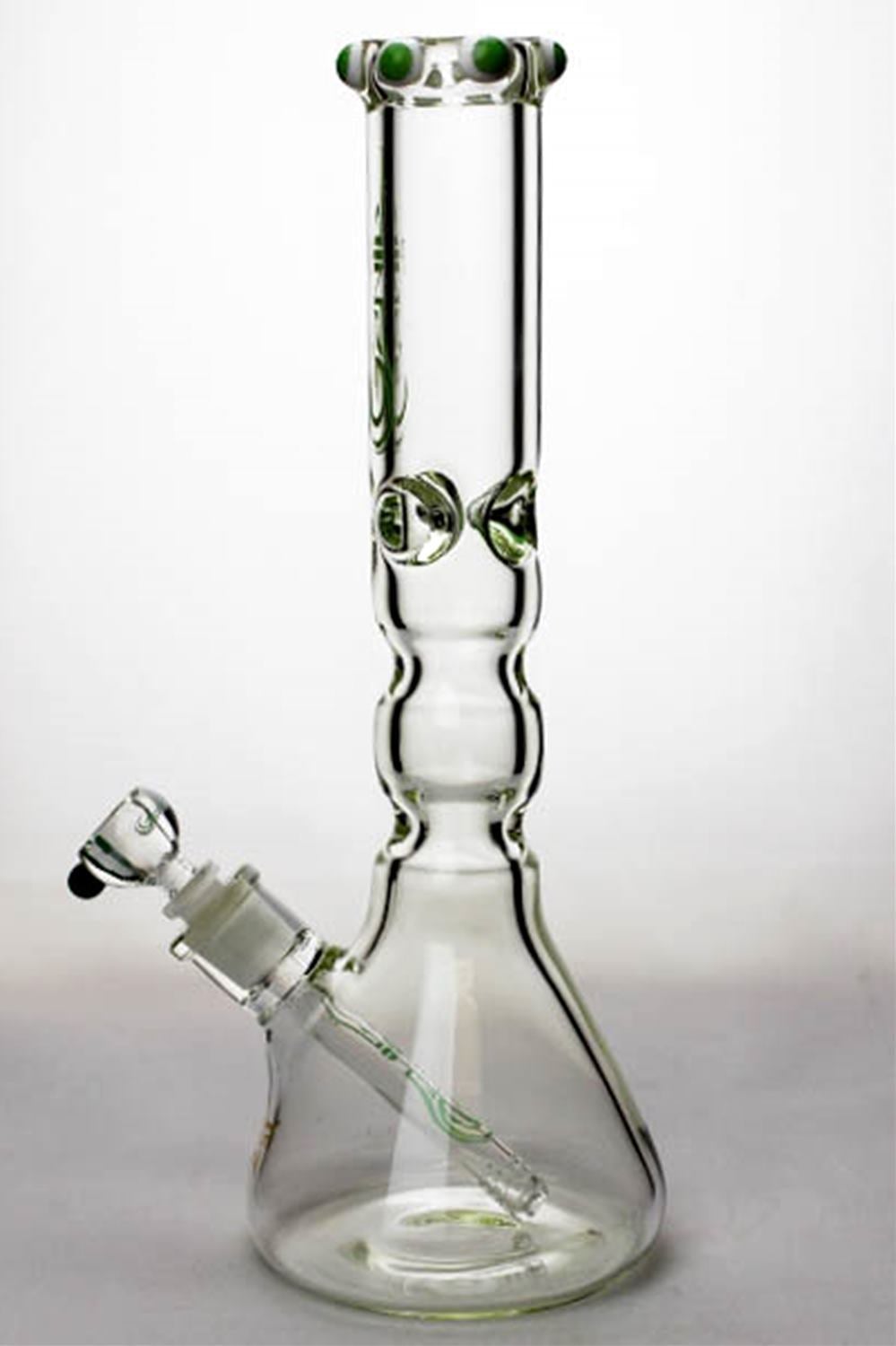 e082a4bf-bba1-4c77-a6ac-25bdfc430c58 14.5" genie color dot curved tube beaker water bong