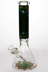 e22ec754-ac96-4e8b-a654-2a06f3563670 14" Geometric Design Heavy Glass Beaker Water Bong