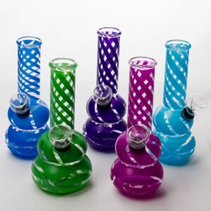 6" double beaker glass water bong