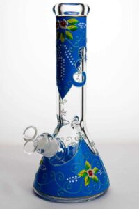 e5e34941-96b1-42a4-bf6d-7ef79abe758d 13" Luminous heavy glass flower artwork beaker bong