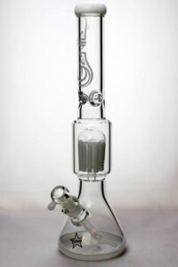 eddb7294-886d-4862-87b0-cb33cb8c880a 18" genie 12 arms beaker colored bottom water bong