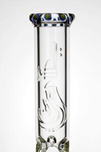 18" genie yellow dot curbed tube glass bong