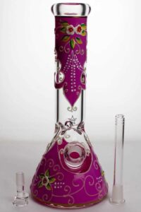 ef76f0e6-7c5f-41d8-ba94-f299a94a41fa 13" Luminous heavy glass flower artwork beaker bong
