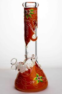 f02b5601-ed4e-444b-b861-c0e5638e1db1 13" Luminous heavy glass flower artwork beaker bong