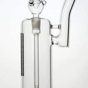 12" Ice Glass Beanpole Stem Bubbler