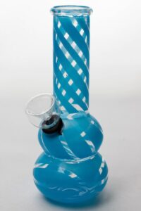 6" double beaker glass water bong