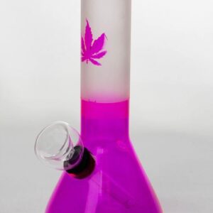 6" Two tone color pink glass water bong