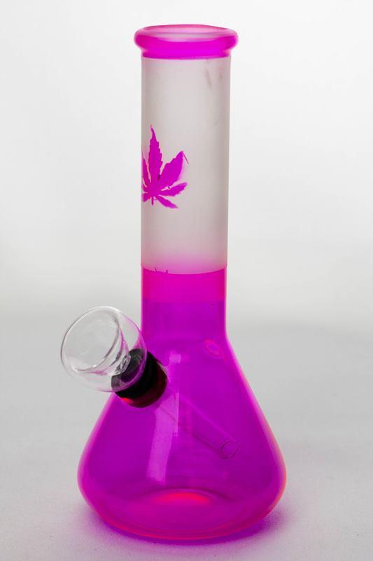 fd5d1d4e-6706-4330-8c16-b5ee28b8ee49 6" Two tone color pink glass water bong