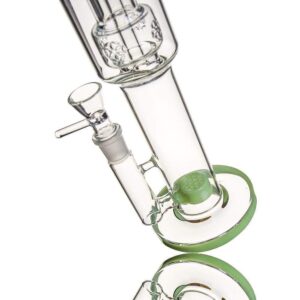 flower-king-glass-bongs-water-pipes-fol-to-sol-clean-clear-glass-water-pipes-3 16 inch Glass Bong with Flower of Life perc to Matrix perc 18.8mm