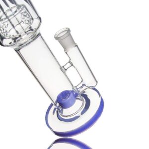 flower-king-glass-bongs-water-pipes-fol-to-sol-clean-clear-glass-water-pipes-6 16 inch Glass Bong with Flower of Life perc to Matrix perc 18.8mm