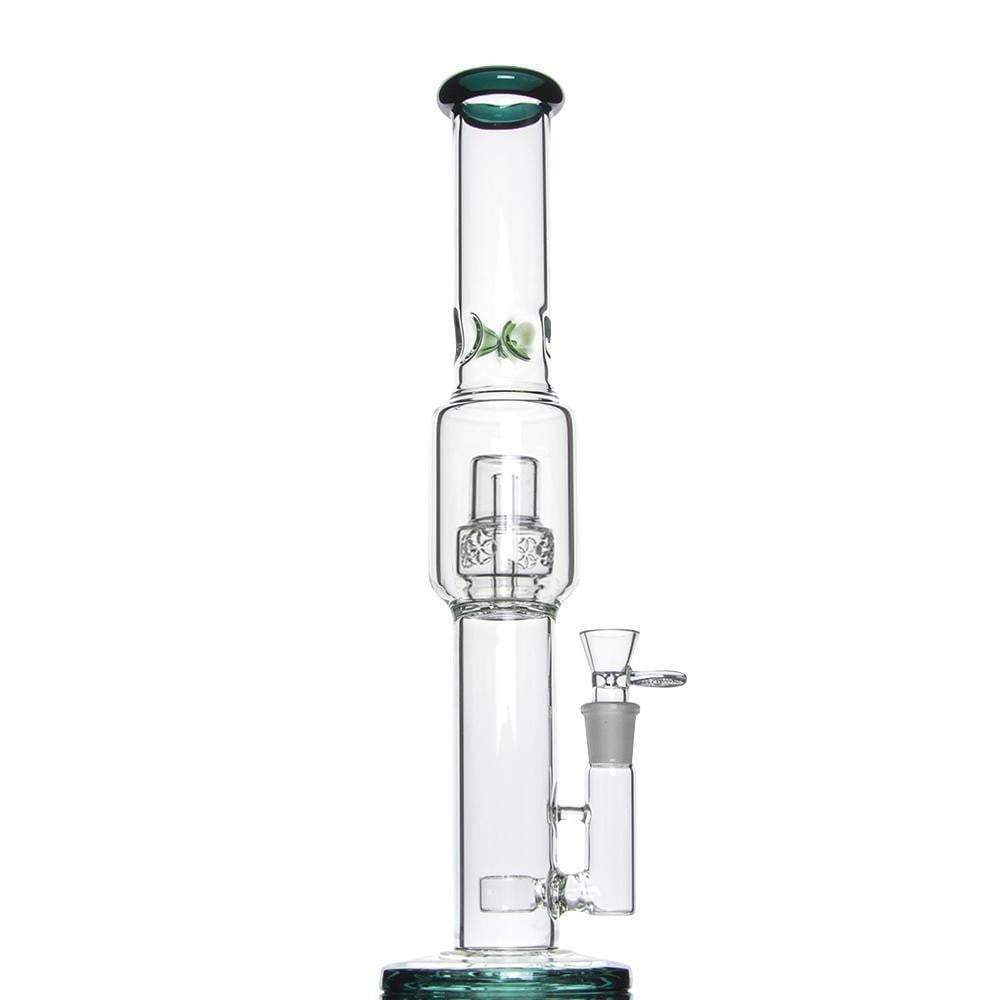 flower-king-glass-bongs-water-pipes-fol-to-sol-clean-clear-glass-water-pipes-9 16 inch Glass Bong with Flower of Life perc to Matrix perc 18.8mm
