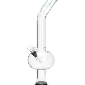 Glowfly Glass 18" Bent Bubble Bong w/ Removable Base