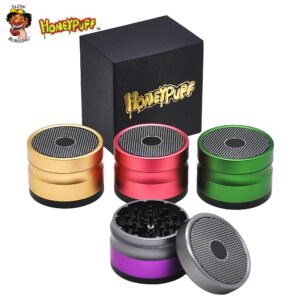 HoneyPuff™ Bluetooth Speaker 4 Layer 48mm Novelty Herb Grinder (4 Colors)