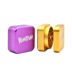 Honeypuff Square Novelty Herb Grinder 2 Layer 47MM (2 Color)
