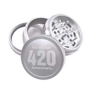 "It's Always 420 Somewhere" Grinder 4 Layer 63MM (2 Color)