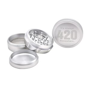 "It's Always 420 Somewhere" Grinder 4 Layer 63MM (2 Color)