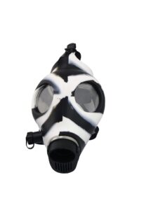 Two Tone Silicone Gas Mask Bong with Acrylic Skull Bong