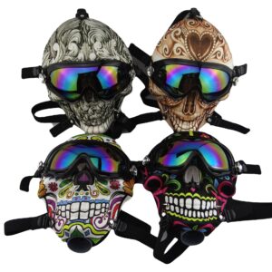 Novel Skull Fabric Gas Mask Bong w/ Bent Water Pipe