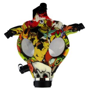 Color Printed Silicone Gas Mask Bong with Acrylic Bong