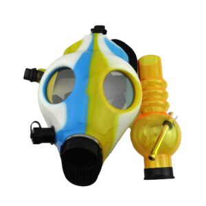 Luminous Silicone Gas Mask Bong w/ Acrylic Water Pipe