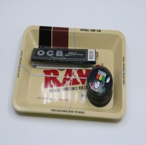 RAW Hand Rolled Cigarette Metal Rolling Tray