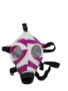 Two Tone Silicone Gas Mask Bong with Acrylic Skull Bong