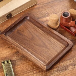 Solid Wood Walnut Storage Rolling Tray