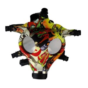 Color Printed Silicone Gas Mask Bong with Acrylic Bong